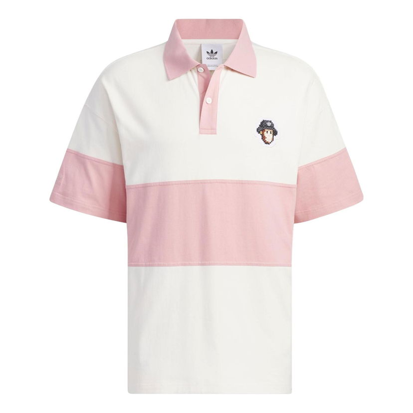 Polo majica adidas Originals Originals x Monkey Kingdom Short Sleeve Polo Ružičasta | IP1800