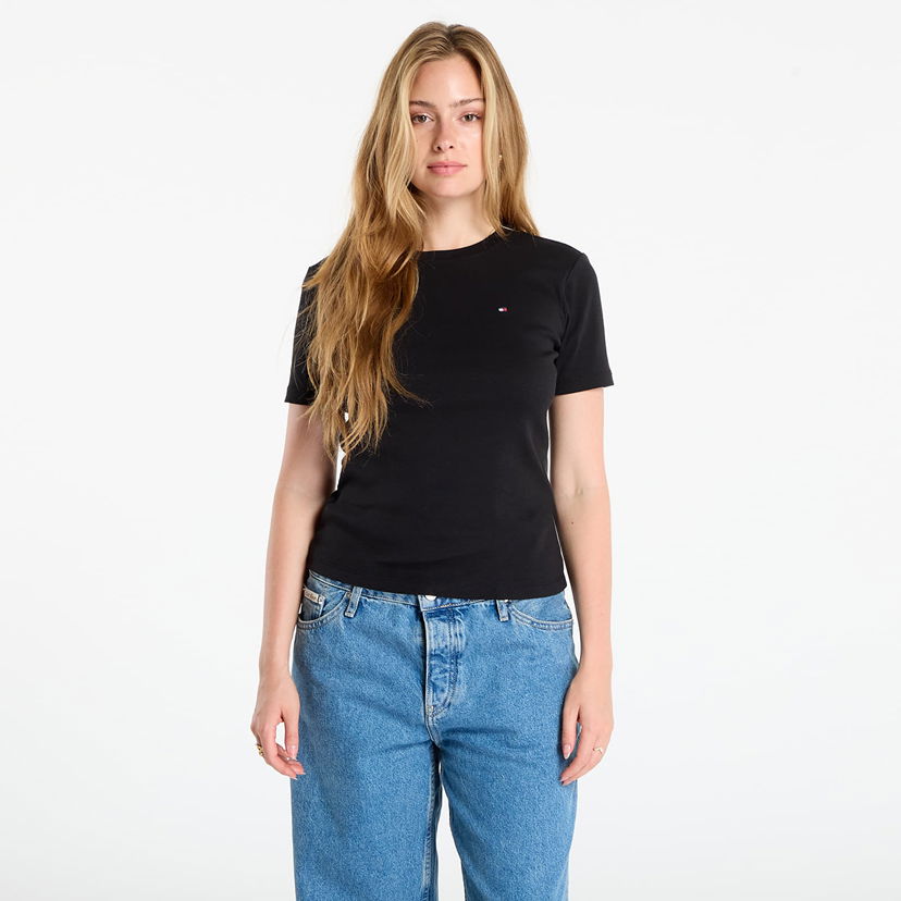 Majica kratkih rukava Tommy Hilfiger Tommy Hilfiger Slim Cody Short Sleeve T-Shirt Crna | WW0WW40587 BDS