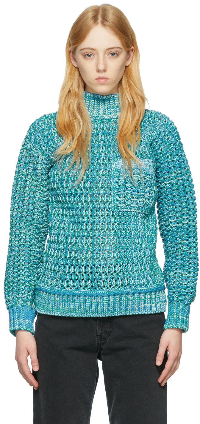 Džemper Ambush Knit Cotton Turtleneck Tirkiz | BMHA009S22KNI0014300