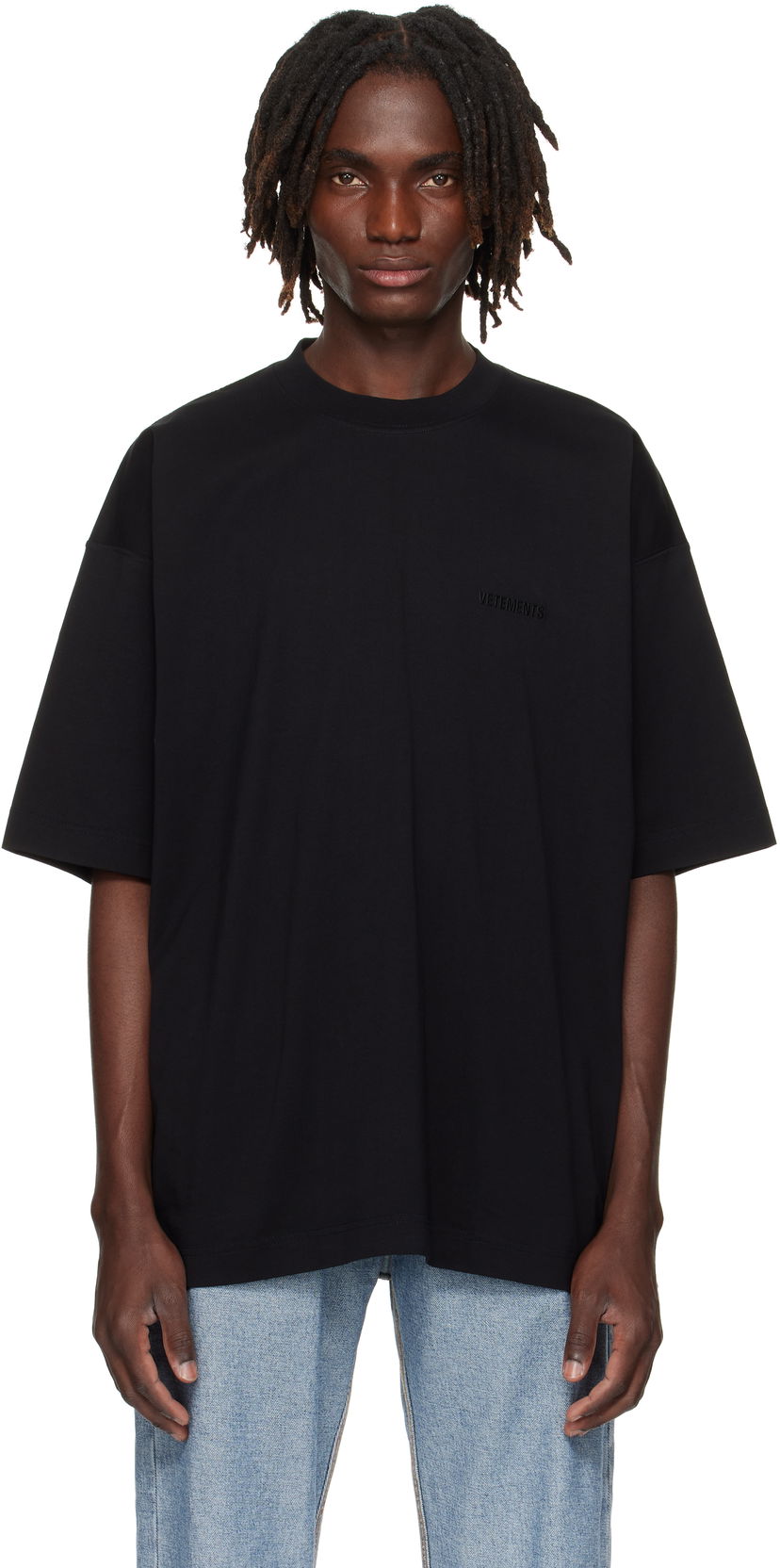 Majica kratkih rukava VETEMENTS Logo Oversized T-shirt Crna | UH76TR100B