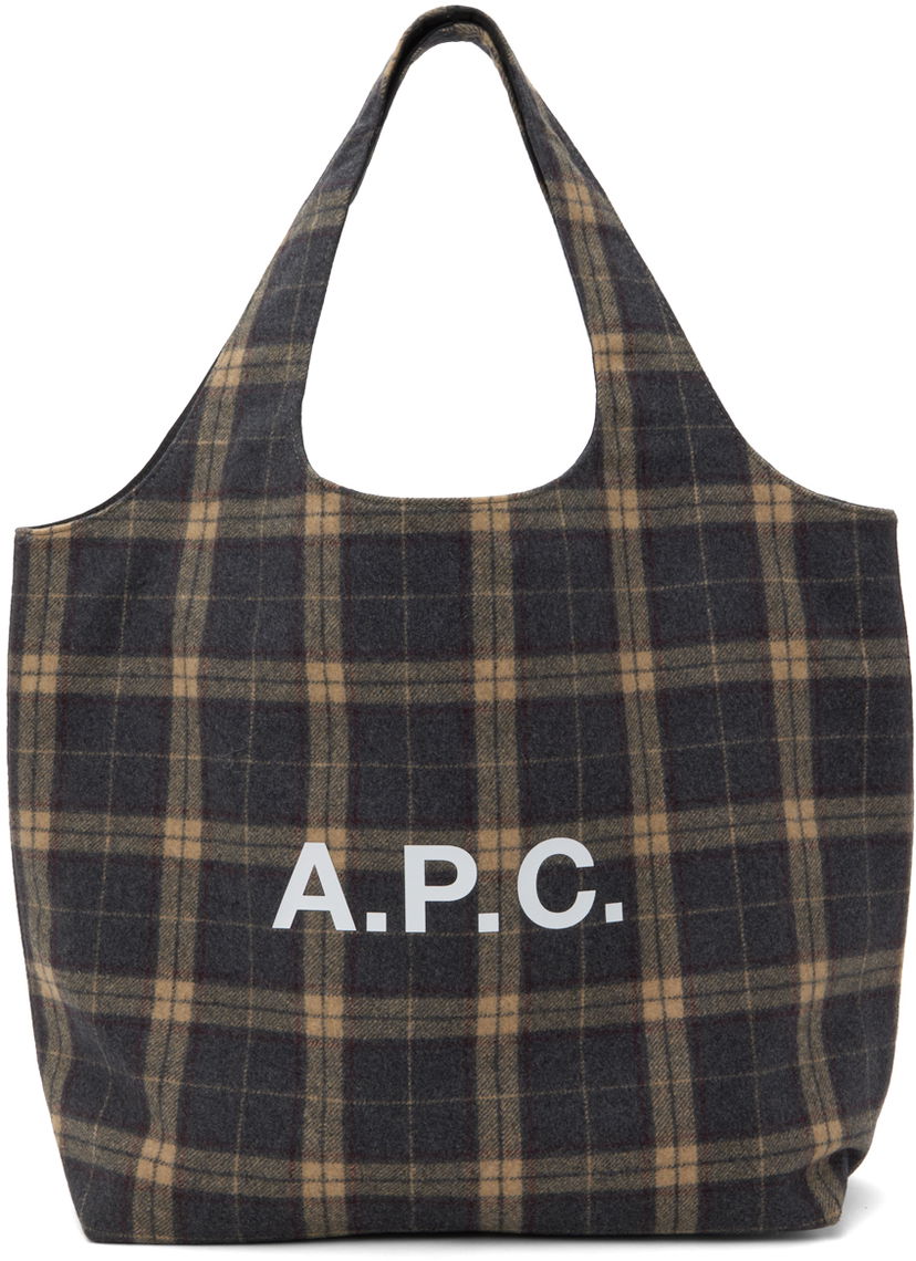 Tote bag A.P.C. A.P.C. Ninon Small Plaid Tote Smeđa | WOARS-M61565