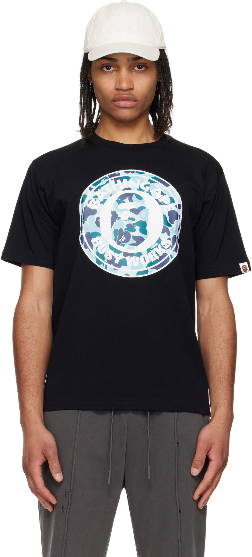 Majica kratkih rukava BAPE A Bathing Ape ABC Camo Busy Works Graphic Tee Crna | 001TEL301006M