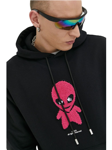 Dukserice GCDS Wirdo Regular Hoodie Crna | SS23M100180