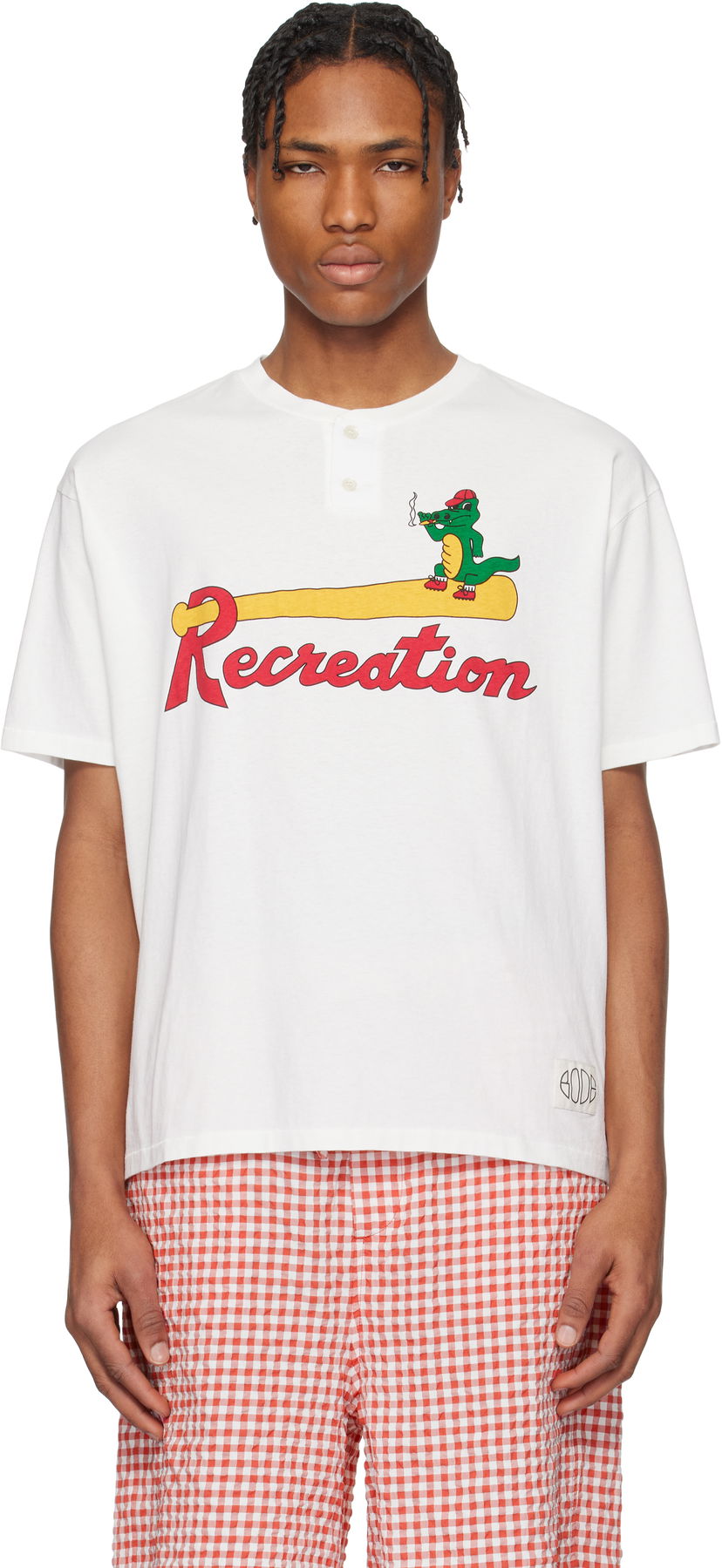 Majica kratkih rukava Bode Bode Reptile Rec Henley T-Shirt Bijela | MRS25CS029