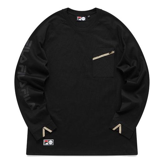 Majica kratkih rukava FILA Fila Logo Print Sport Loose Fit Long Sleeve T-Shirt Crna | T11U116201F-BK