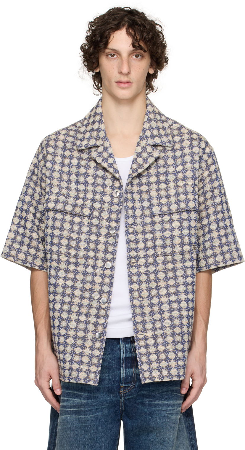 Košulja AMIRI AMIRI MA Quad Boucle Camp Shirt Plava | AMSTCA1144