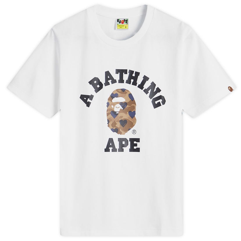 Majica kratkih rukava BAPE I love Bape College T-Shirt Bijela | 001TEK802109L-WH7