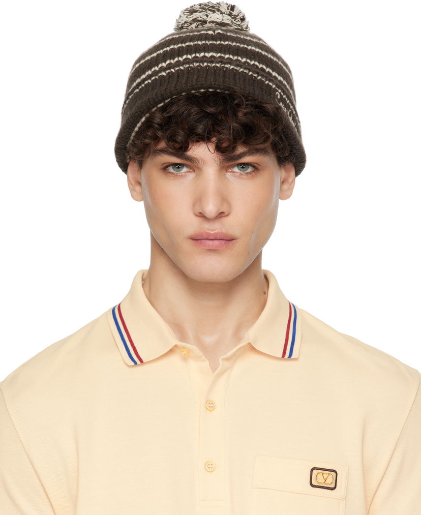 Kapica Valentino 'Chez ' Knitted Wool Beanie Crna | 6Y2HB02JSNW