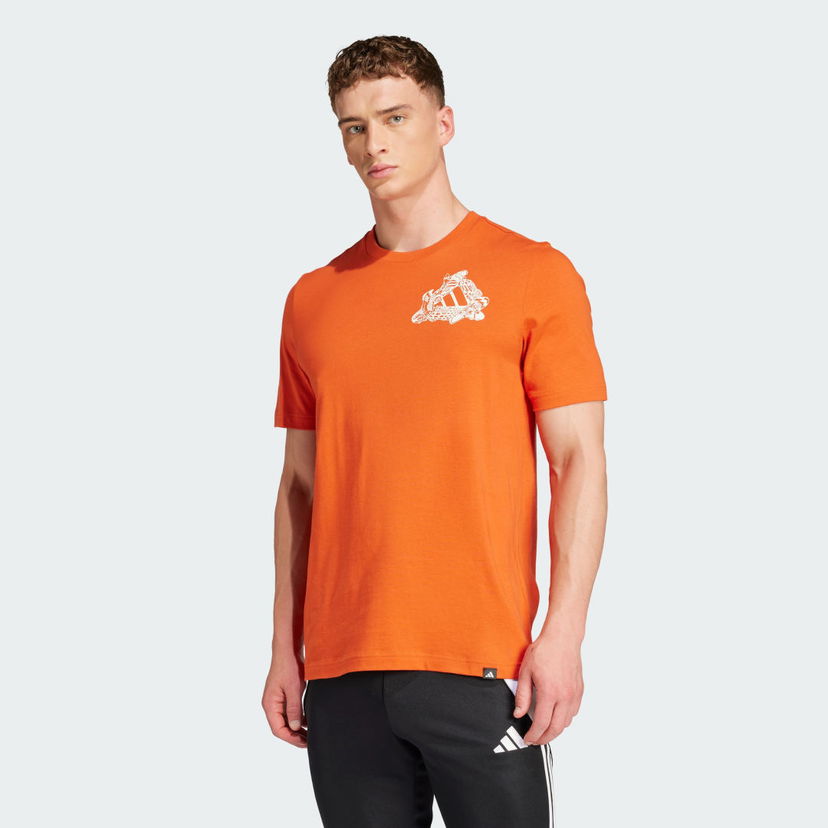 Majica kratkih rukava adidas Performance Football Kicks Graphic Tee Narančasta | JD8212