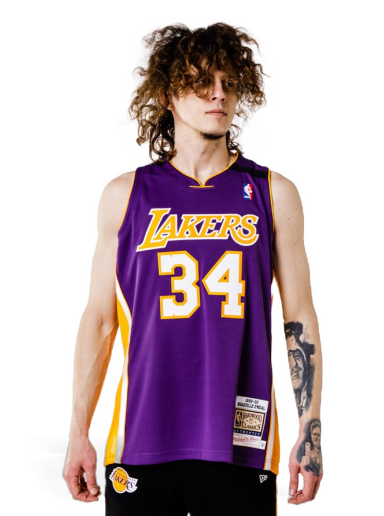 Dres Mitchell & Ness Authentic Jersey Los Angeles Lakers Shaquille O'Neill Ljubičasta | AJY4CP18186-LALPURP99SON