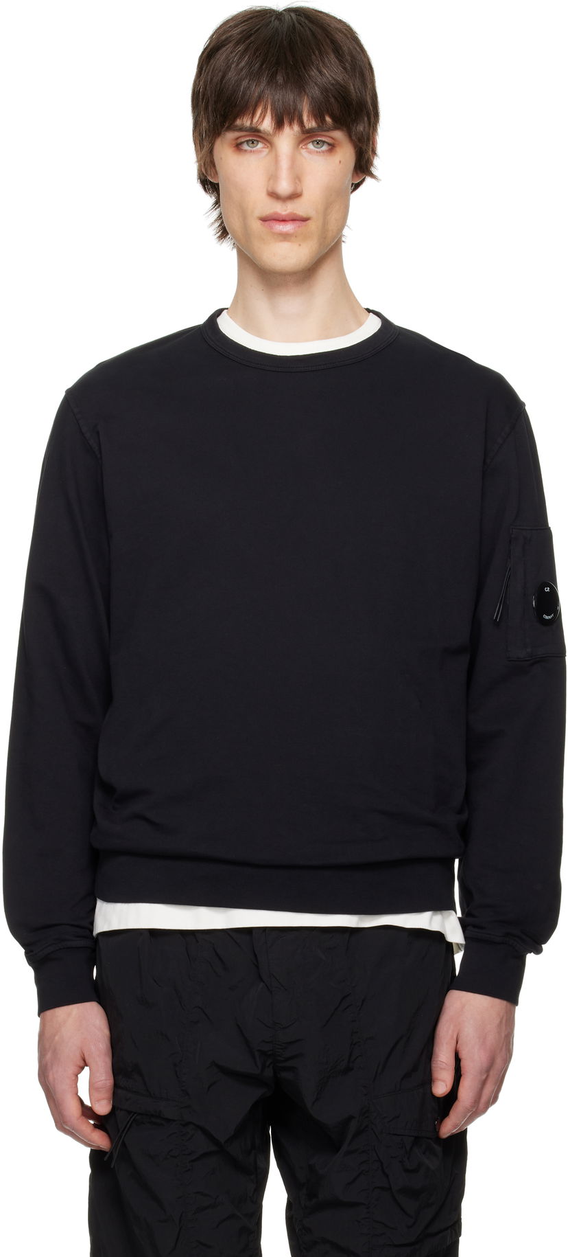 Džemper C.P. Company C.P. Company Light Fleece Crewneck Sweatshirt Crna | 18CMSS019A-002246G