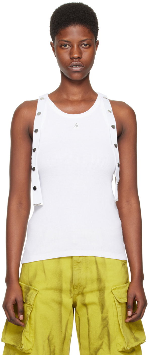 Majica bez rukava The Attico Attico Studded Tank Top Bijela | 241WCT229 J038
