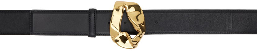 Pojasevi Bottega Veneta Bottega Veneta Abstract Buckle Leather Belt Crna | 776343 VCP31