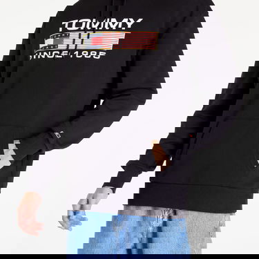 Dukserice Tommy Hilfiger JEANS Reg Athletic Log Hoodie Crna | DM0DM15009 BDS, 2