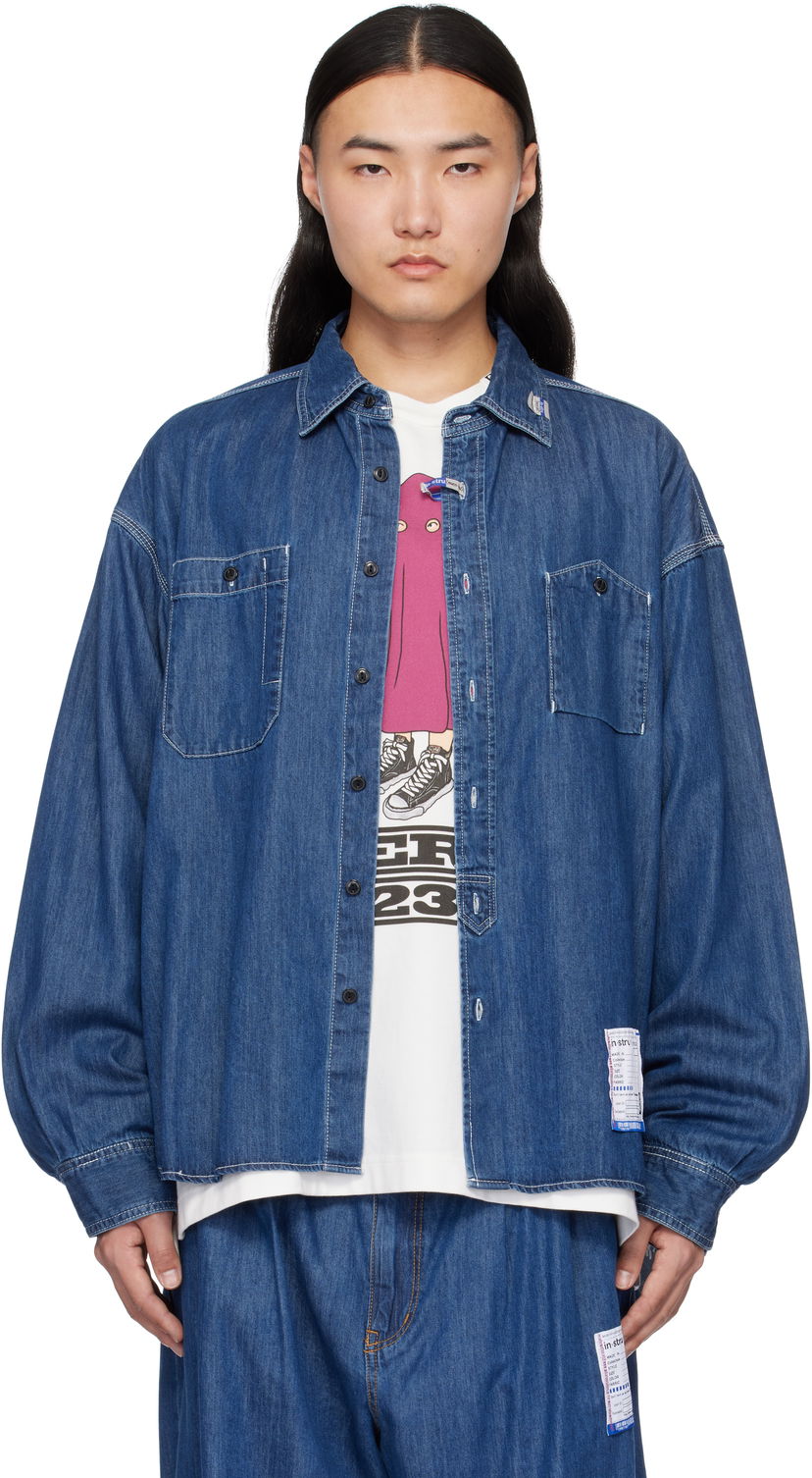 Košulja Maison MIHARA YASUHIRO Maison MIHARA YASUHIRO Cotton Tencel Long-Sleeve Denim Shirt Plava | I12SH002