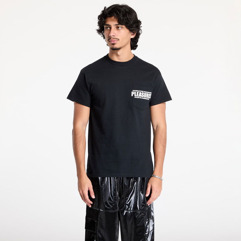 Majica kratkih rukava Pleasures Staff Pocket Black T-Shirt Crna | P24W044 BLACK