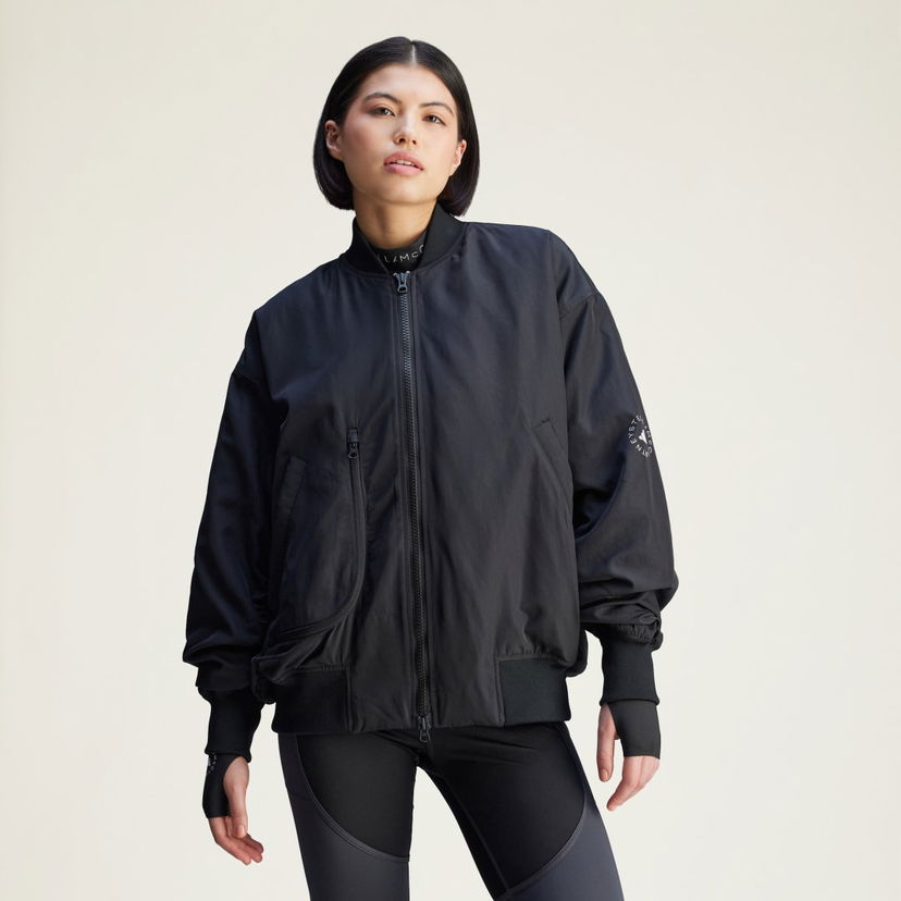 Bomber jakna adidas Performance Stella McCartney True Nature Woven Bomber Jacket Crna | JF8466