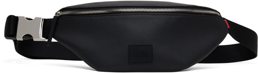 Torba oko struka BOSS HUGO Perforated Faux Leather Belt Bag Crna | 50541917