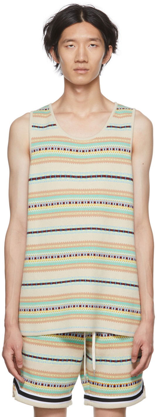 Majica bez rukava John Elliott Striped Knit Tank Top Bež | A019P67980A