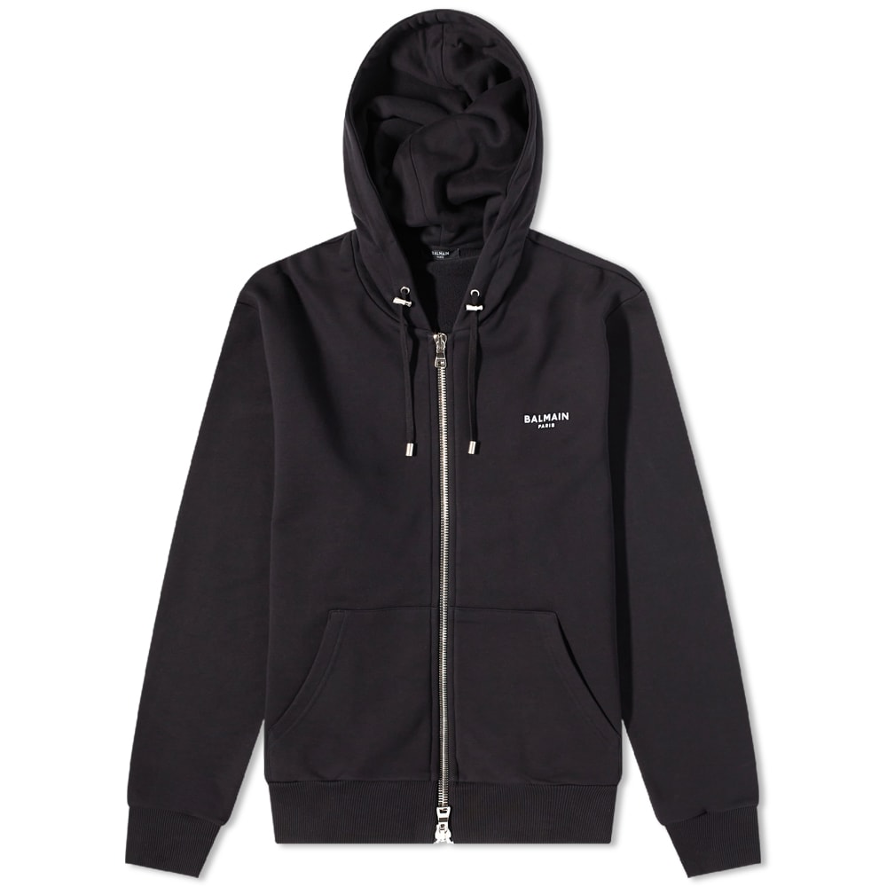 Dukserice Balmain Flock Zipped Hoody Crna | AH1JX000BB04-EAB, 0