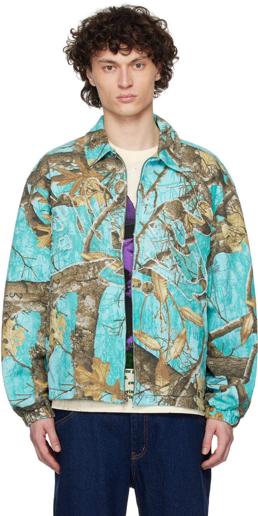 Vjetrovka Awake NY Awake NY Frayed Script Coach Jacket Tirkiz | AWK-SP25-OT004