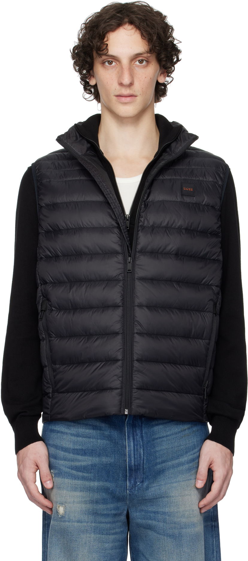 Prsluk BOSS BOSS Packable Water-Repellent Puffer Vest Crna | 50530966