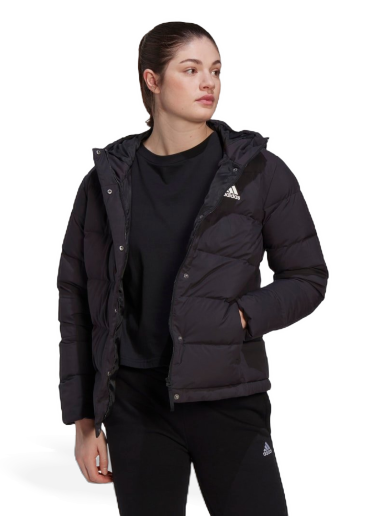 Pernata jakna adidas Originals Helionic Hooded Down Jacket Crna | HG8747