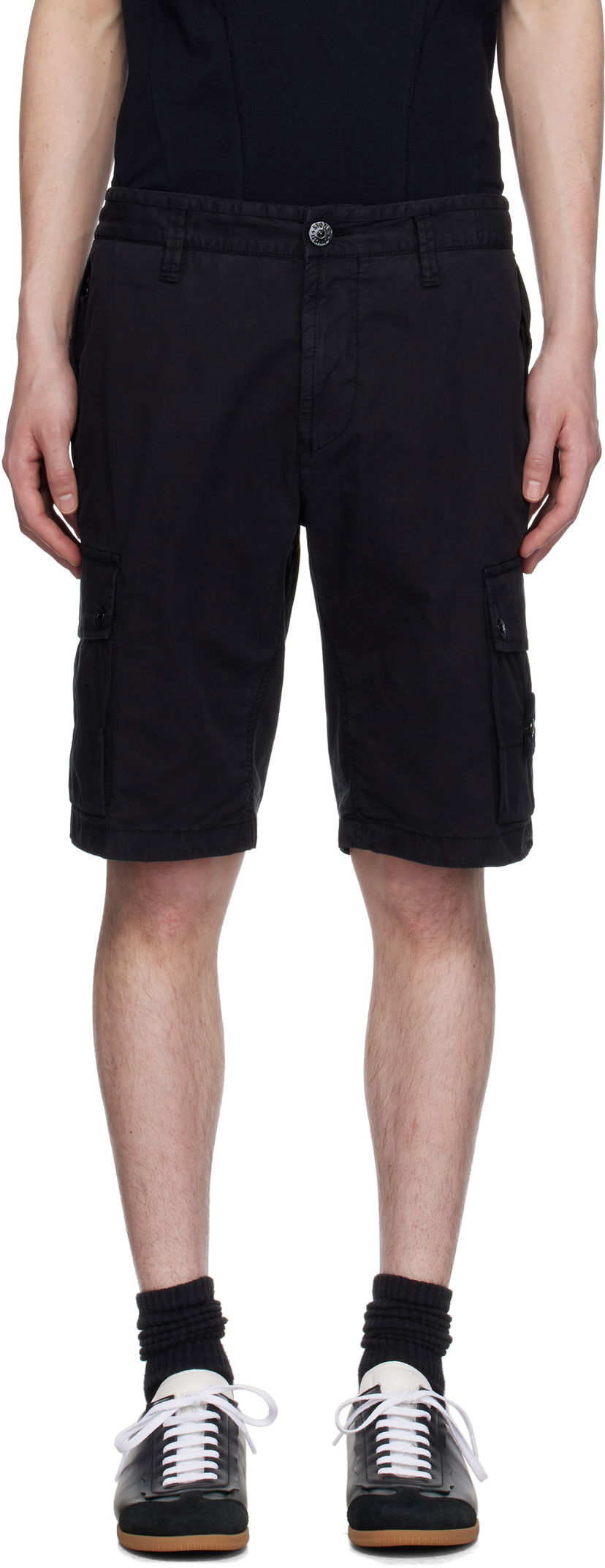 Kratke hlače Stone Island Stone Island Supima Cotton Twill Stretch-TC Cargo Shorts Crna | K1S15L100011S0010
