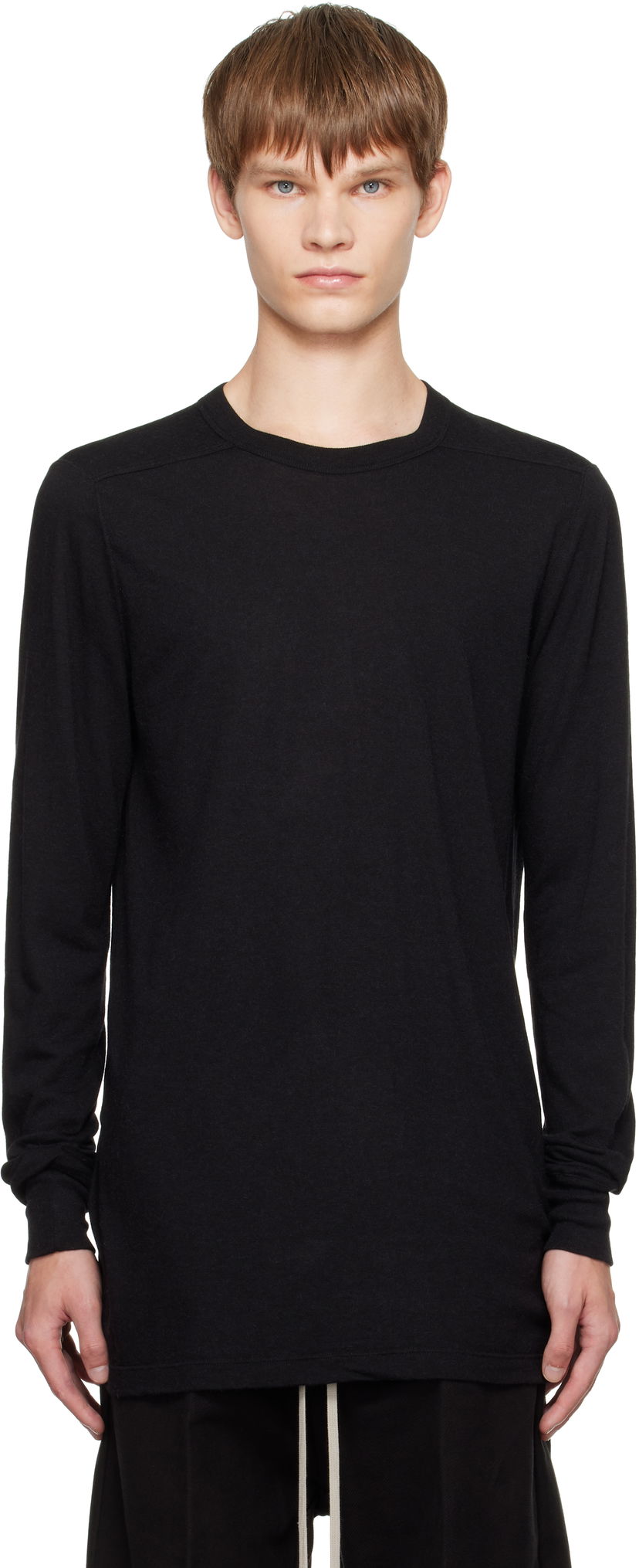 Majica kratkih rukava Rick Owens Rick Owens Concordians Level Long Sleeve T-Shirt Crna | RU02E1266 JR