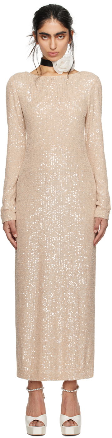 Haljina Anna Sui Sequined Midi Dress Bež | 424S71