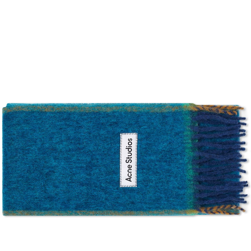 Šal Acne Studios Vally Solid Scarf "Turquoise Blue" Tamnoplava | CA0290-AAP