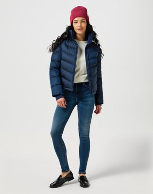Pernata jakna Wrangler Wrangler Short Puffer Jacket Tamnoplava | 112356503:XS
