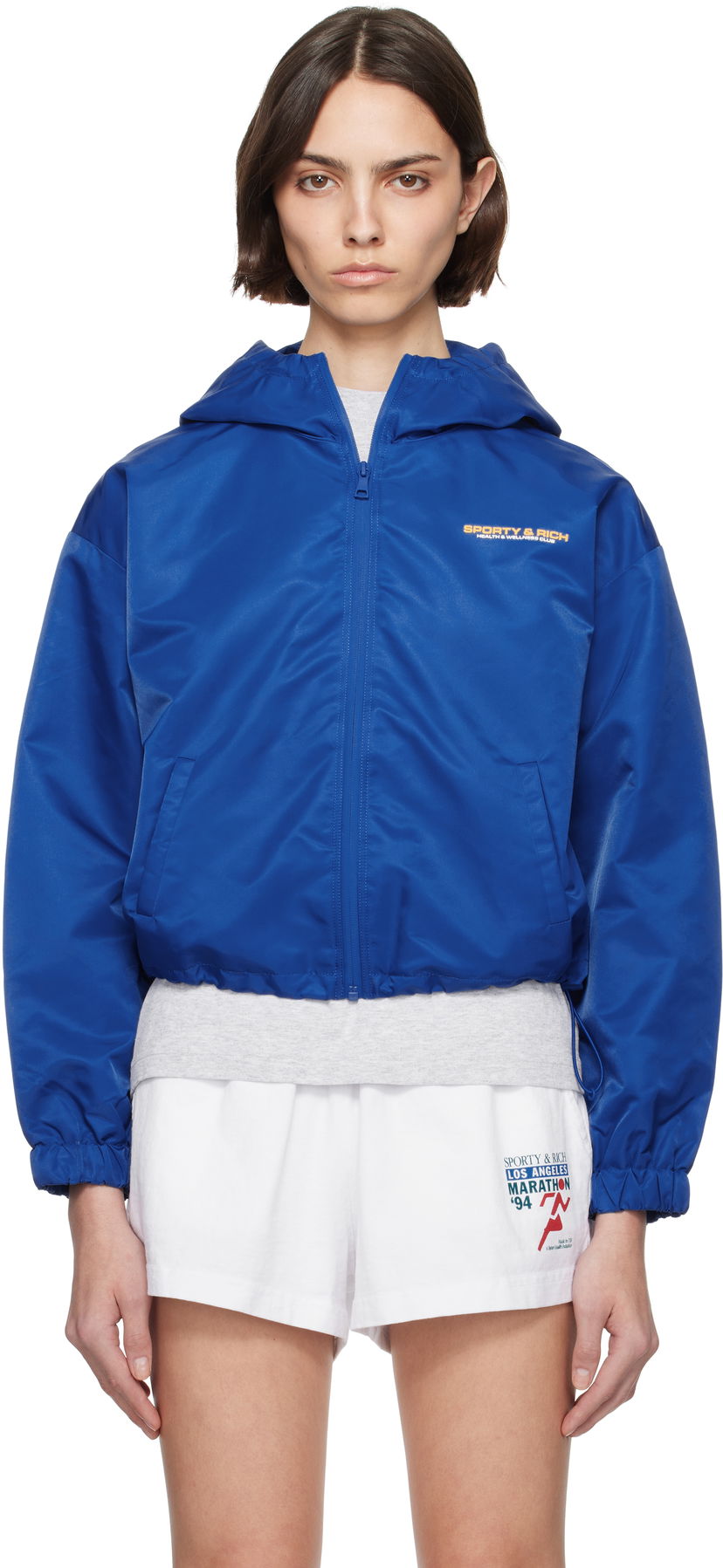 Vjetrovka Sporty & Rich Sporty & Rich Bold Health Nylon Windbreaker Jacket Plava | JA017622324BL67