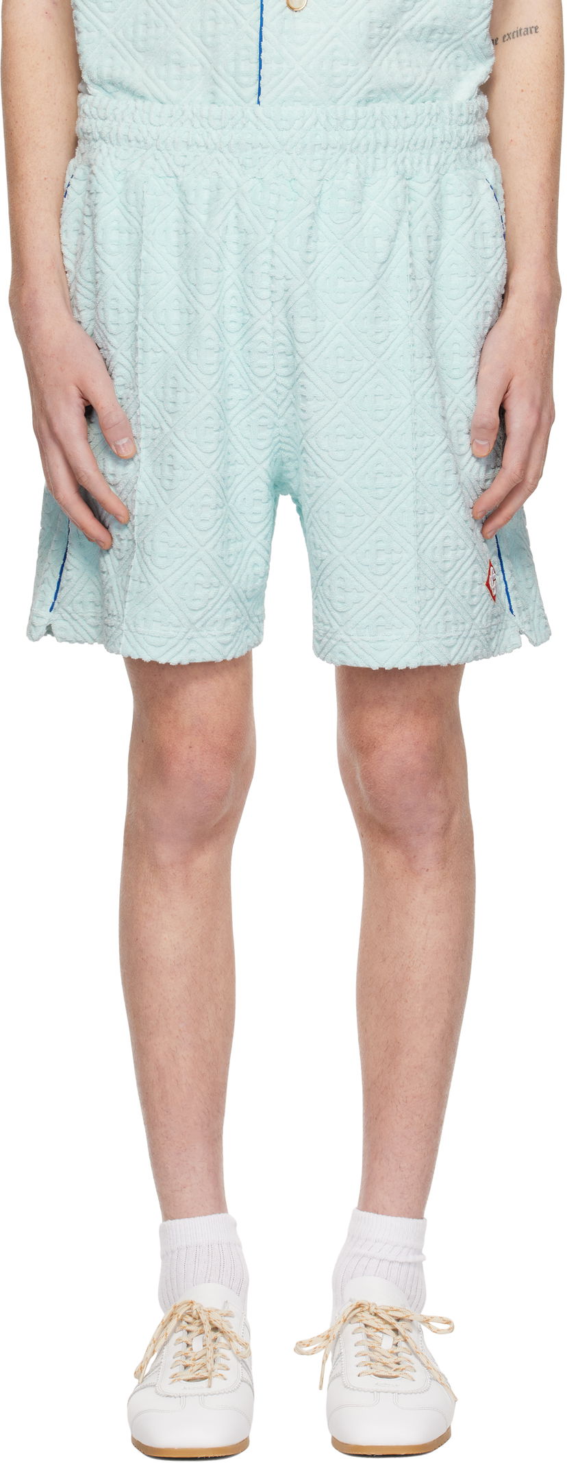 Kratke hlače Casablanca Monogram Towelling Shorts Plava | MPS25-JTR-113-01