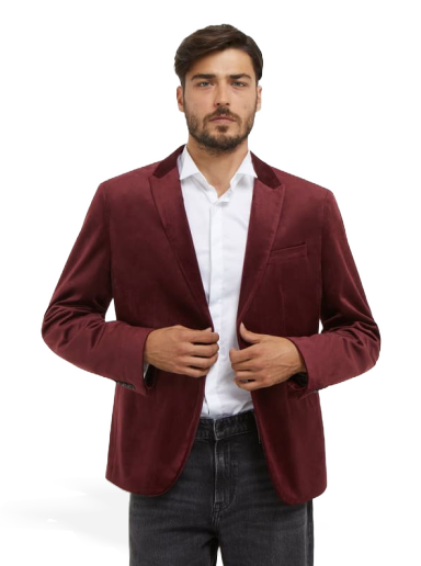 Jakna GUESS Velvet Blazer Crvena | M3BN15K54M0