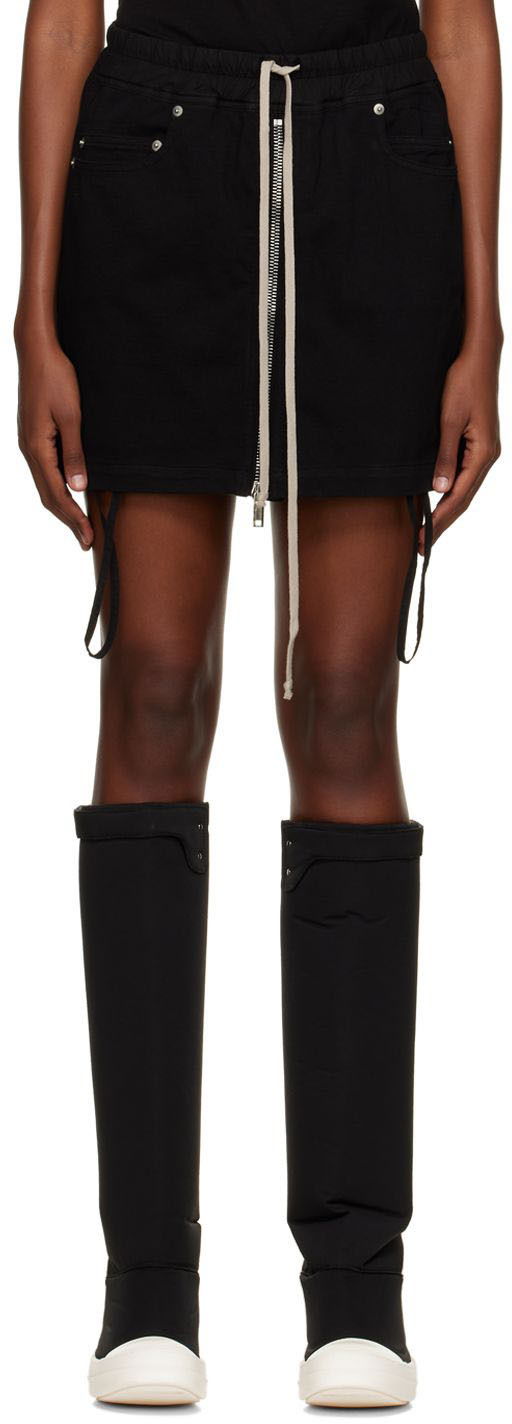 Suknja Rick Owens DRKSHDW Drawstring Miniskirt Crna | DS02B4345 RIG, 0