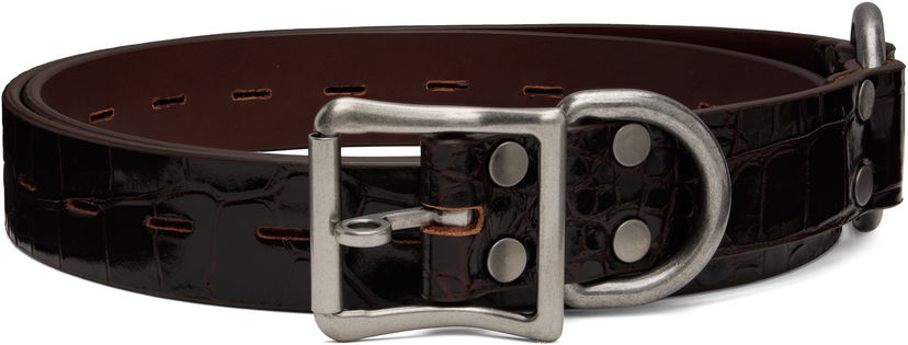 Pojasevi Martine Rose Martine Rose Bondage Crocodile Leather Belt Smeđa | 1138LE01710