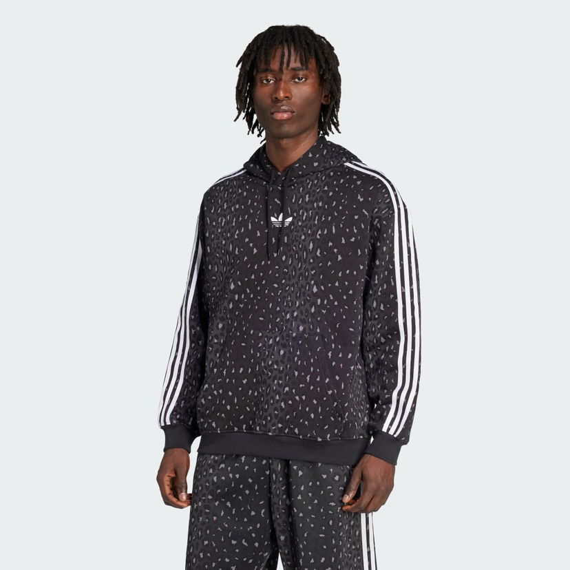 Dukserice adidas Performance Leopard Print Loose Fit Hoodie Crna | JV7561