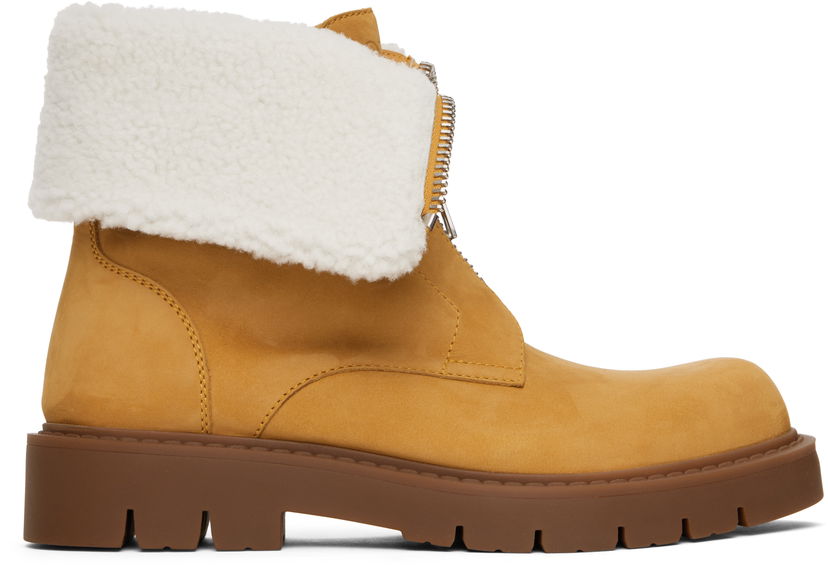 Tenisice i cipele Bottega Veneta Bottega Veneta Haddock Shearling Trim Ankle Boots Žuta | 796712 V3J01