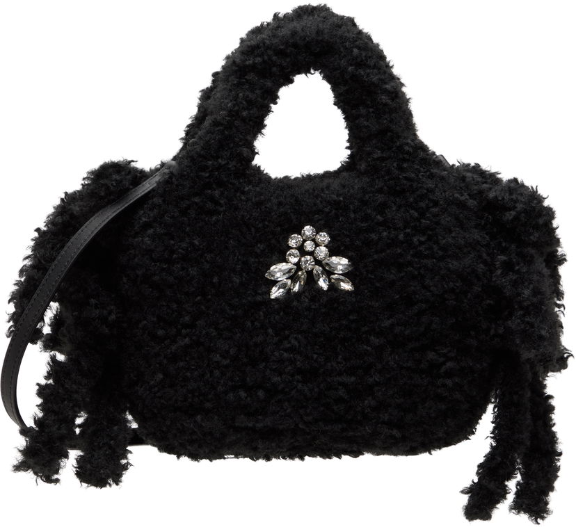Ručna torbica Simone Rocha Simone Rocha Embellished Baby Egg Tote Crna | BAG174B 0793