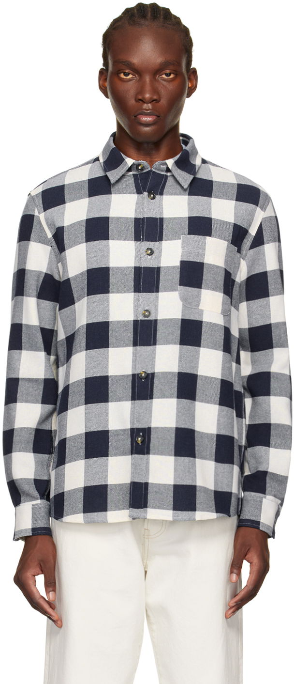 Košulja A.P.C. Navy & White Trek Shirt Tamnoplava | COGZX-H02396