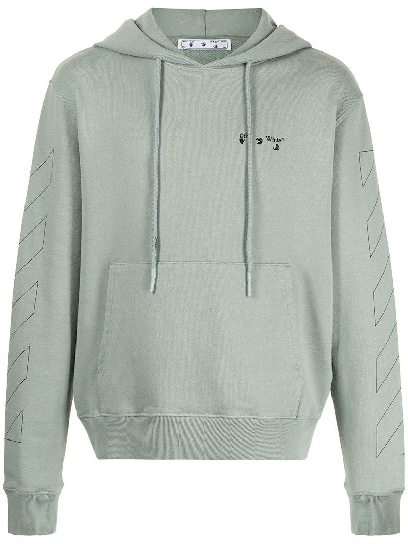 Dukserice Off-White Diag Hoodie Zelena | OMBB034R21FLE0025010