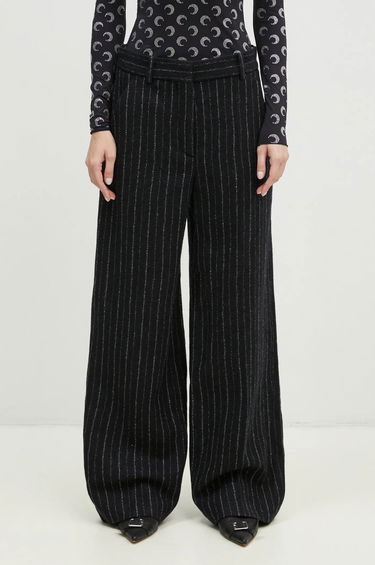 Hlače KENZO Striped Wide Leg Wool Pants Crna | FE62PA0949GM.99, 0