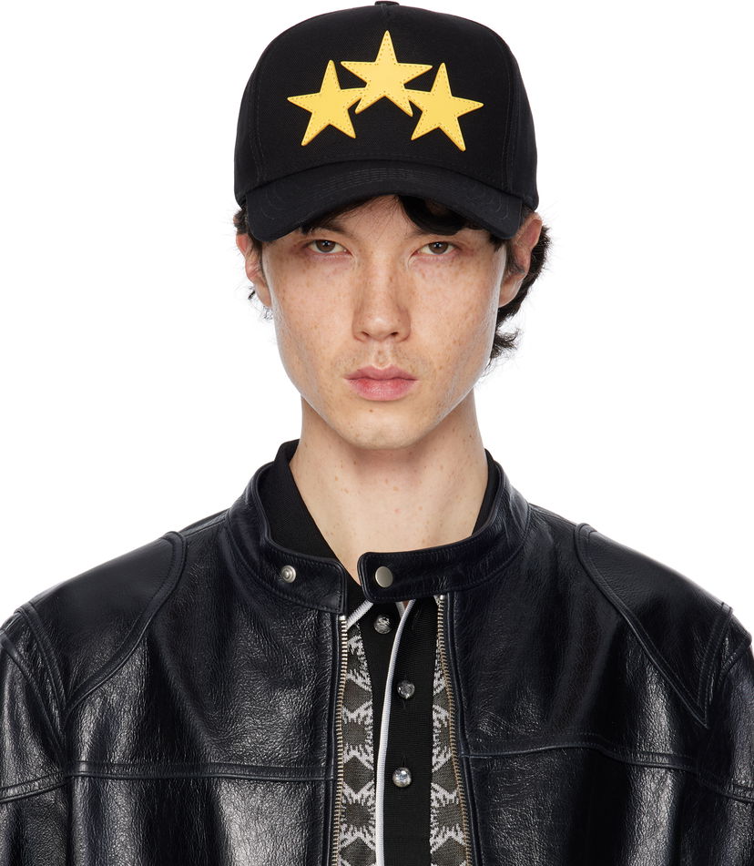 Kapa AMIRI Amiri 3 Star Canvas Cap Crna | AMHACP1051