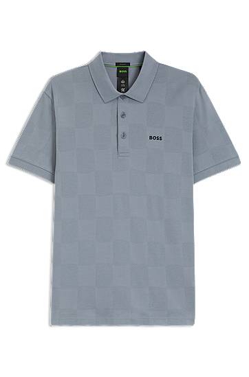 Polo majica BOSS BOSS Jacquard Polo Shirt Plava | 50544170