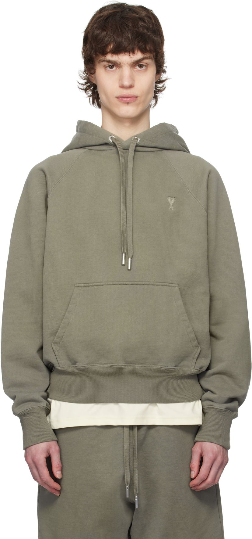 Dukserice AMI AMI Paris Ami de Coeur Cotton Hoodie Zelena | USW274.747