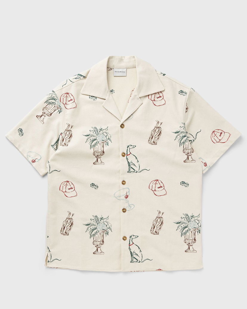 Košulja Drôle de Monsieur Drôle de Monsieur Country Club Embroidered Shirt XL Bež | G-SH214-CO198-EC