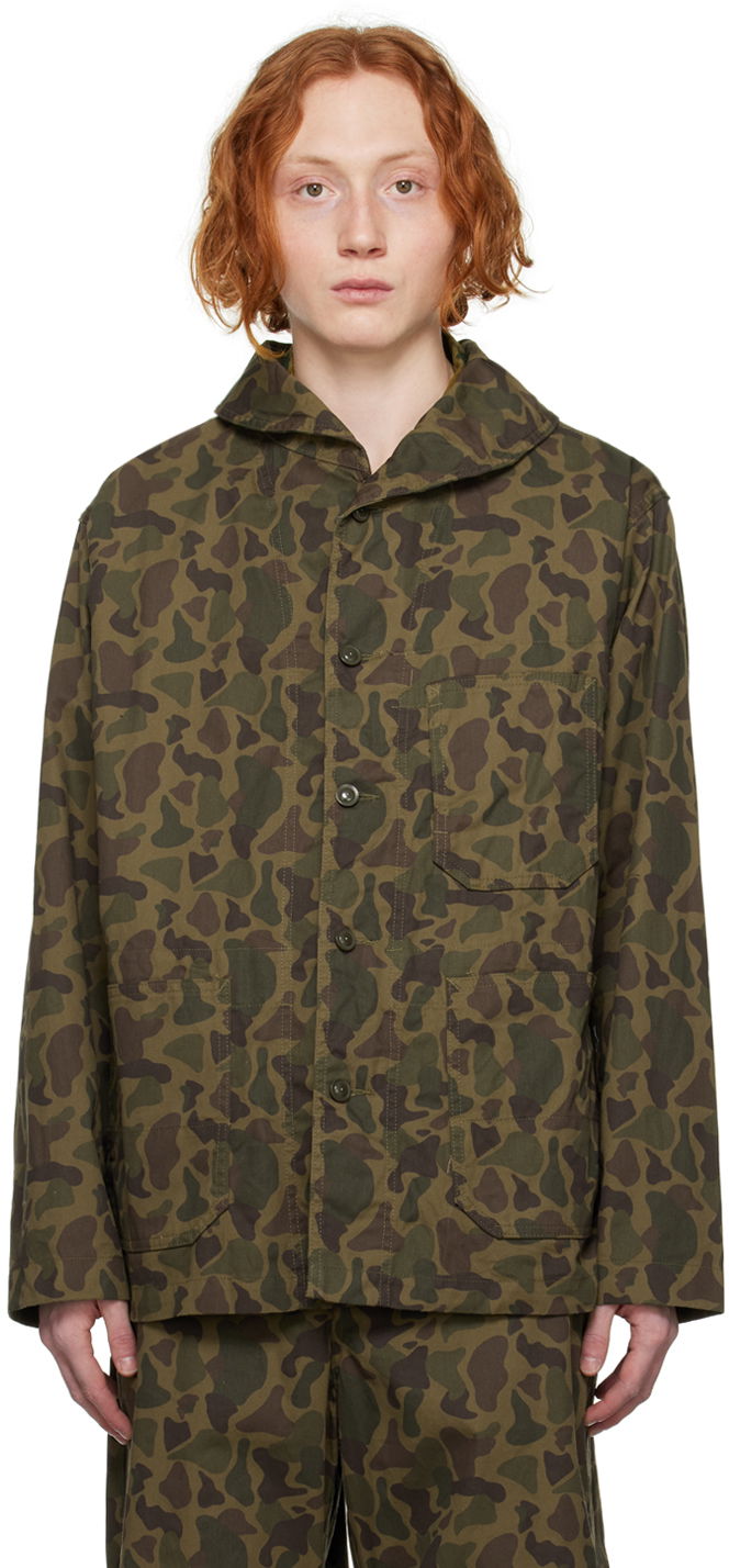 Košulja Engineered Garments Camouflage Print Utility Jacket Zelena | 23S1D042