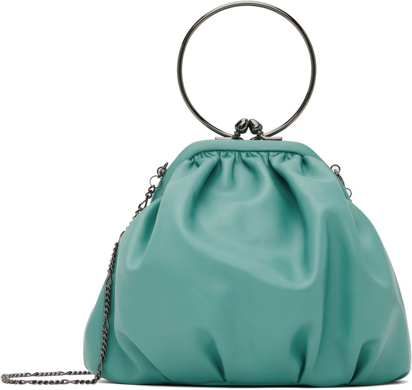Ručna torbica Yohji Yamamoto YOHJI YAMAMOTO Clasp Drape Bag Tirkiz | DT-A93-707