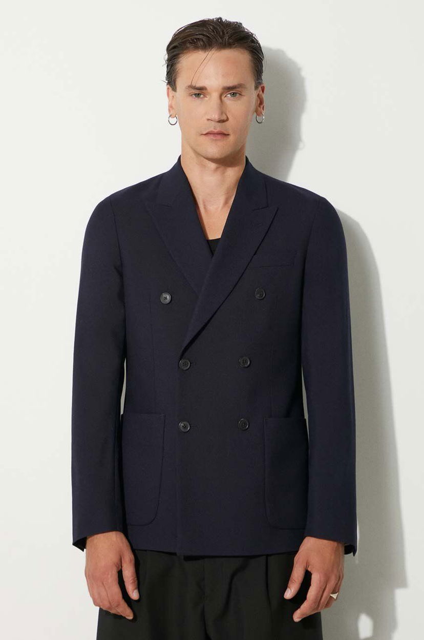 Jakna Paul Smith Paul Smith Double-Breasted Wool Blazer Tamnoplava | M1R.2320.N01746